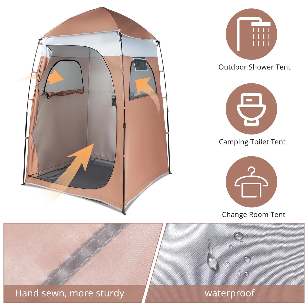 Portable Outdoor Shower Tent Camp Toilet Rain Shelter B2312
