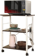 24 inch Rolling Microwave Cart with Storage Shelves J6279