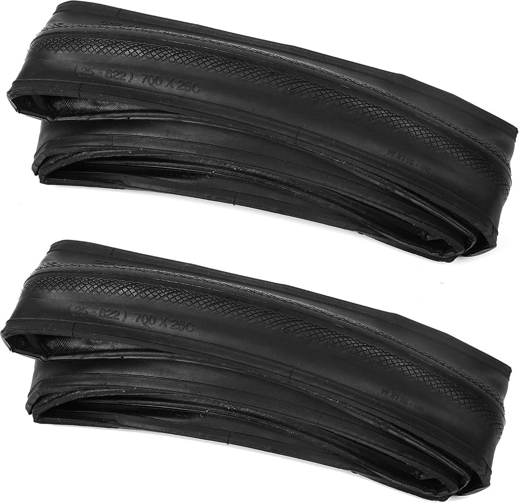 (2 Set) 28 Inches 700x23c Replacement Road Bike Tires and Inner Tubes with 48mm Reinforced Brass Presta Valves and 2 Tire Levers C693