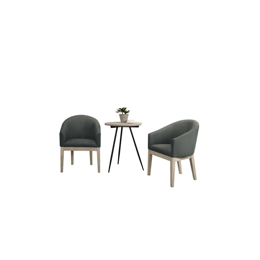 Gray Fabric Accent Chairs and Side Table Set R997069
