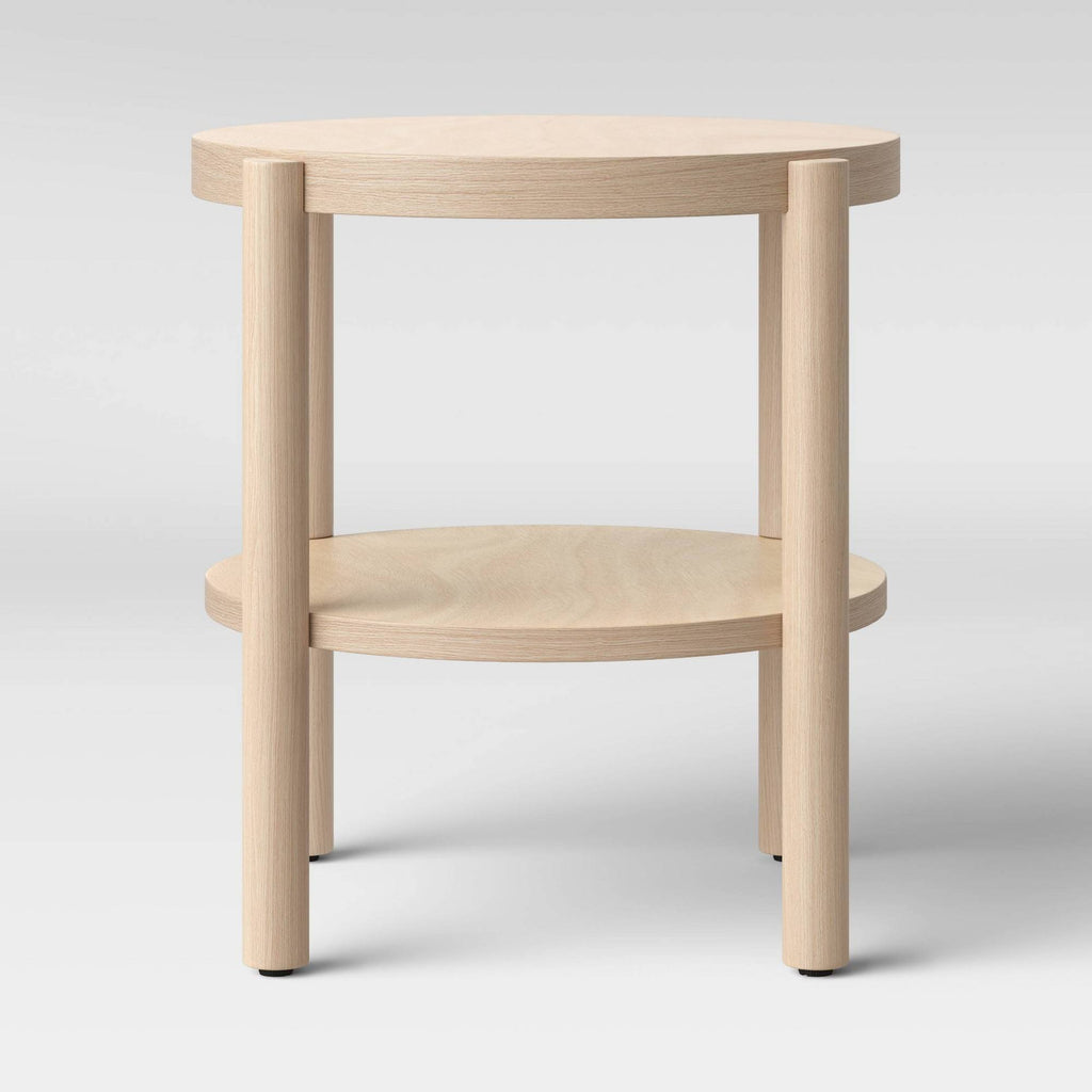 Round Wood Accent Table Natural O491807
