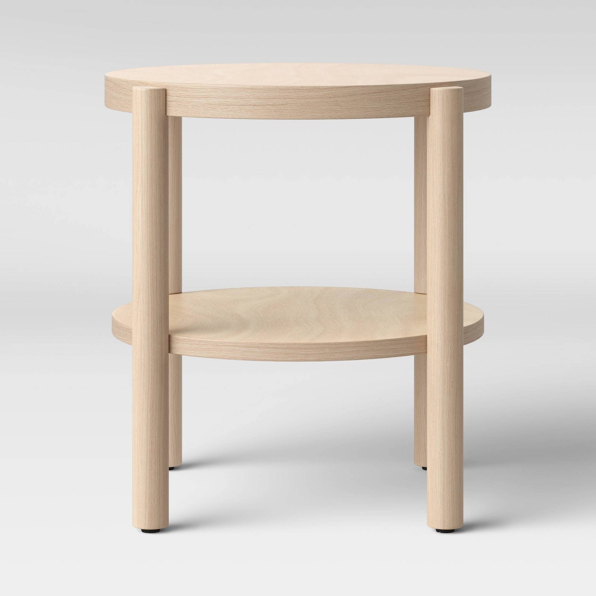 Round Wood Accent Table Natural O491807