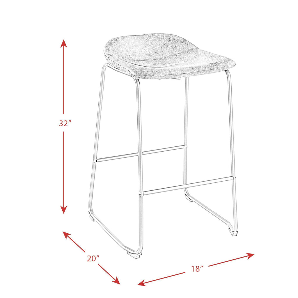 Brown Metal Bar Stool Set D4407