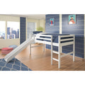 White Twin Loft Bed with Slide L615895