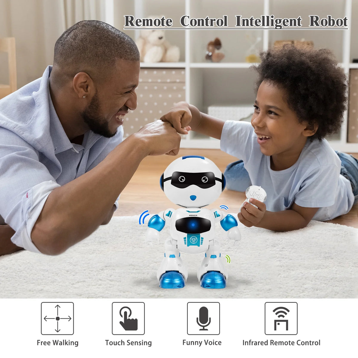 Blue Smart Robot Toys with Sound LED Eyes U8130