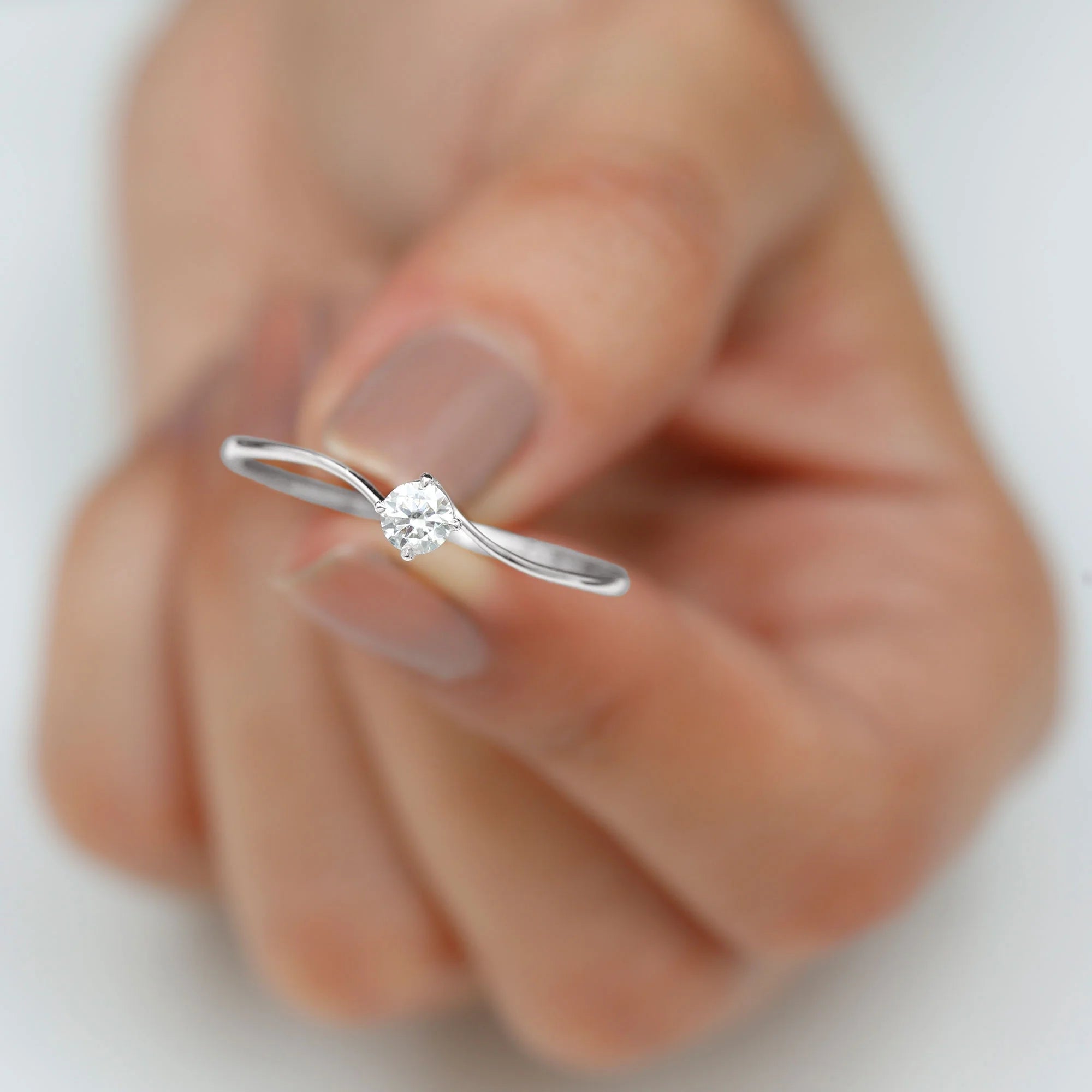 925 Sterling Silver Solitaire Ring K74903