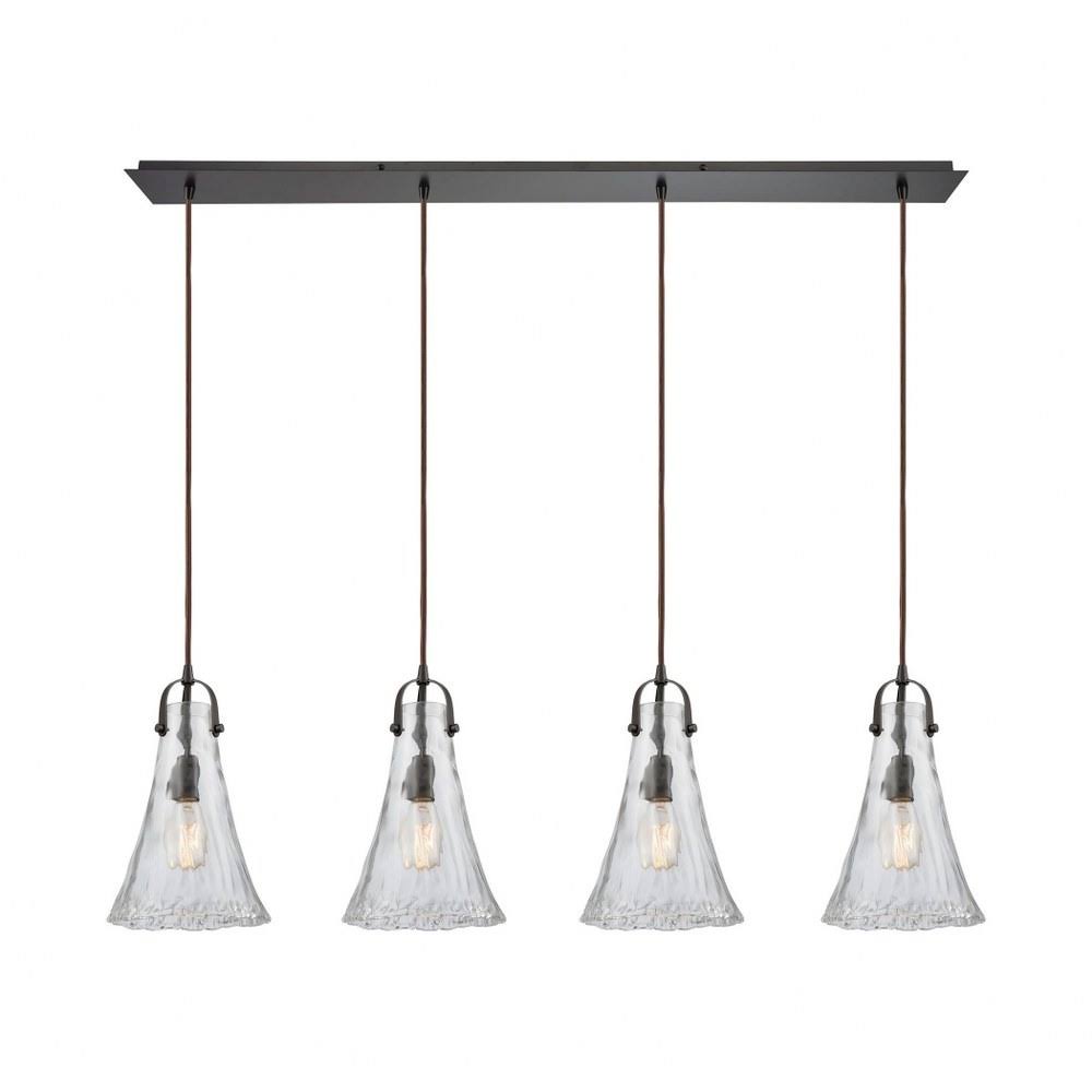 Black Linear Pendant with Clear Glass G2758