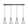 Black Linear Pendant with Clear Glass G2758