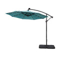 Turquoise Blue 10 ft Cantilever Umbrella with Base Weights Kit H7723