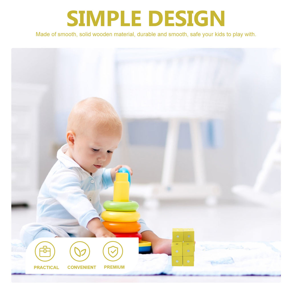 10 Pcs Magnetic Wooden Building Blocks Toy W42283
