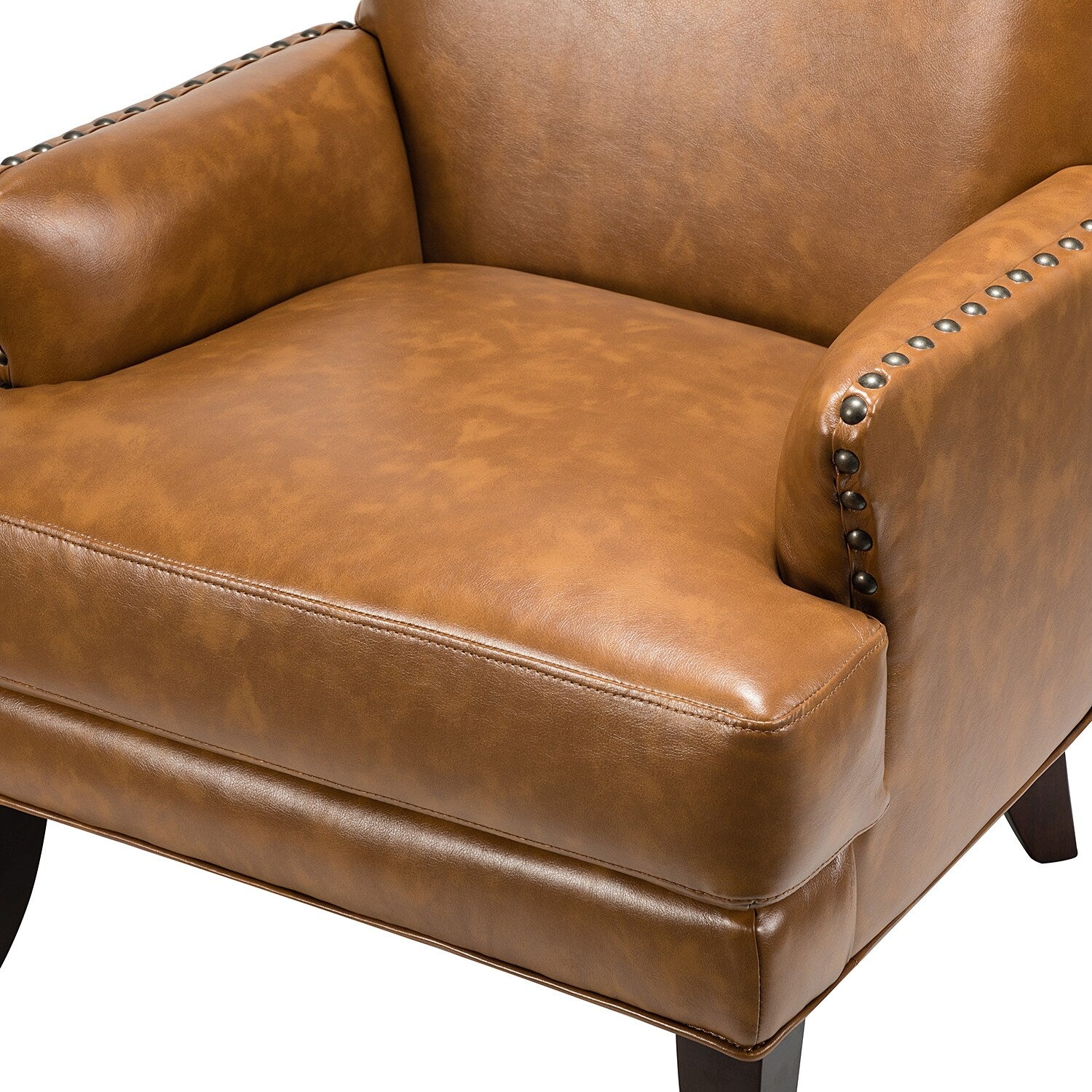 Traditional Wingback Upholstered Armchair with Nailhead Trim Set of 2 X508813