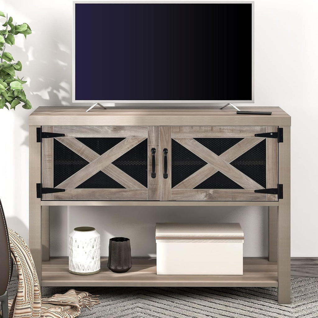 Black Solid Wood Console Table with 2 Drawers E4155