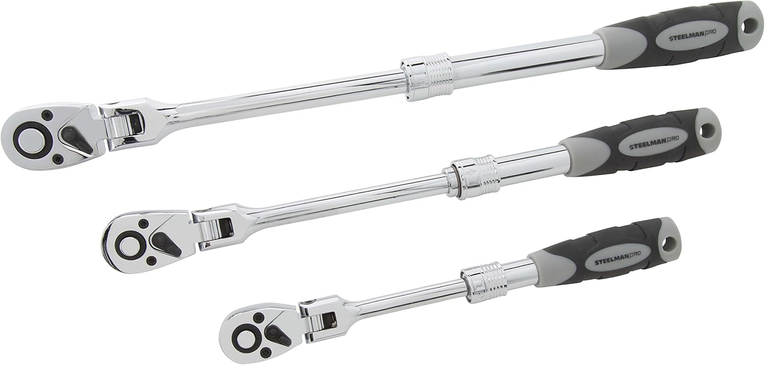 3-Piece Chrome-Vanadium Steel Ratchet Tool Set C35086