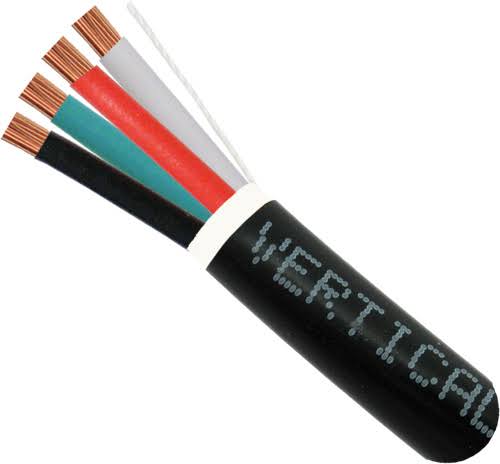 16AWG 4 Conductor Stranded Burial Spike Cable (Black, 500 Feet) R3247