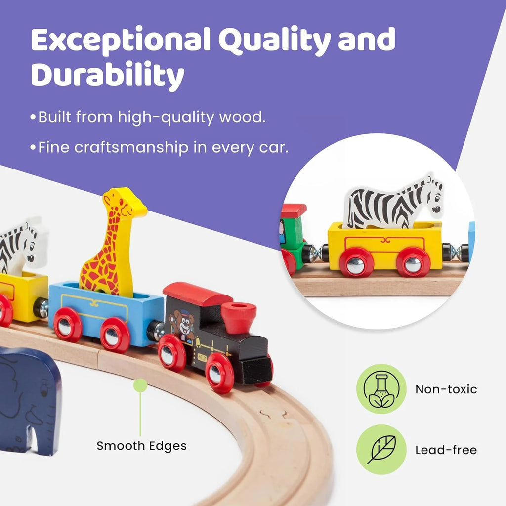 7 Piece Wooden Animal Train Set S784