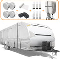 RV Trailer Cover 300D Waterproof Windproof Anti-UV for 24'-27' RV with Jack Cover A131011