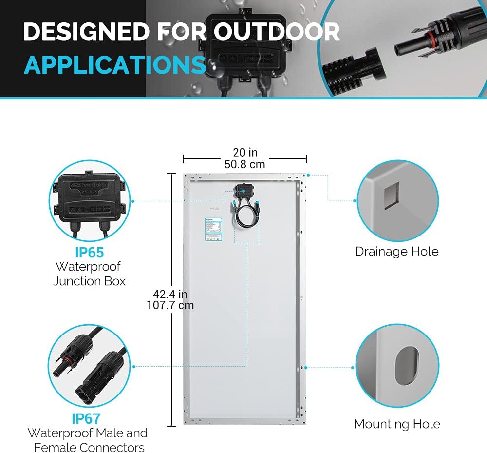 400 Watts 12 Volts Monocrystalline Solar RV Kit with 30A PWM LCD Charge Controller K514