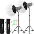 2 Packs Lantern Softbox with Light Stand Kit, 85cm Soft Light Diffuser, 2.8m Tripod Stand for Bowens Mount Lights X5996