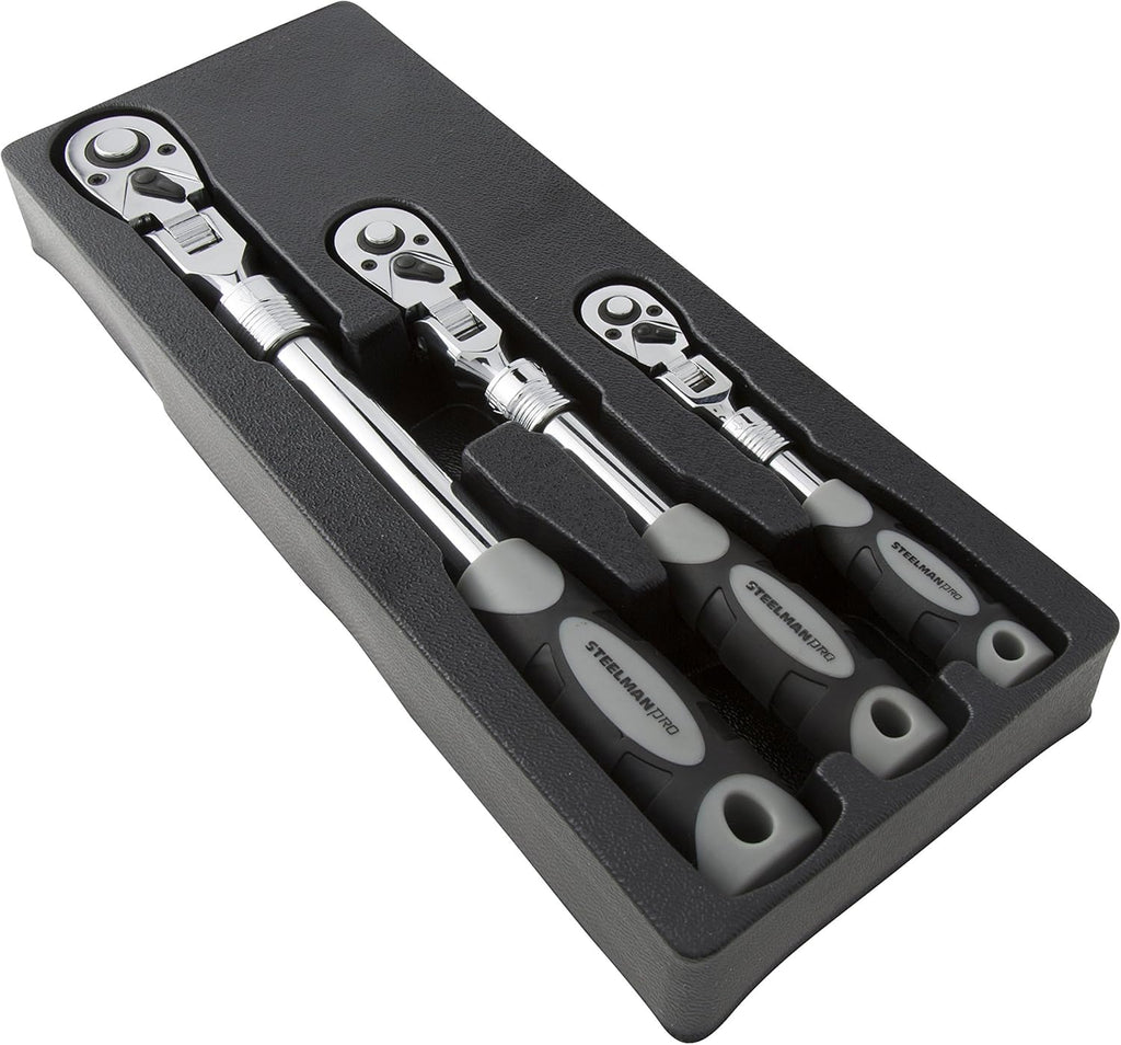 3-Piece Chrome-Vanadium Steel Ratchet Tool Set C35086