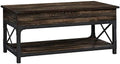 Wood and Metal Lift-Top Coffee Table in Carbon Oak/Black H697729