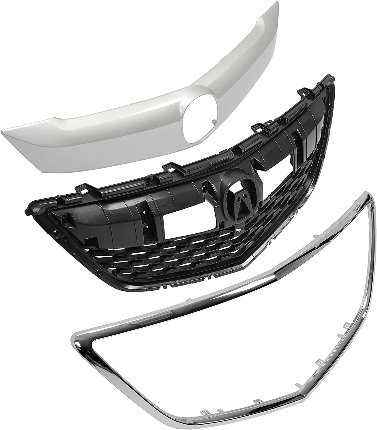 Silver Black Front Grille Cover S571385