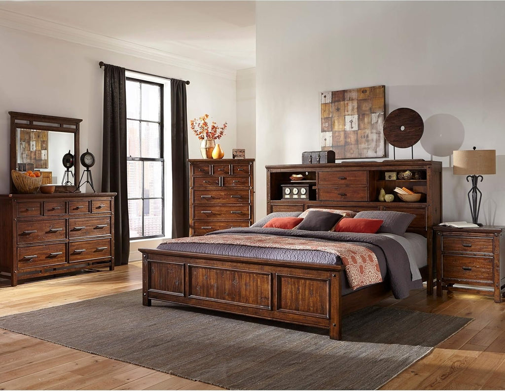 Rustic Acacia 1-Door 1-Drawer Nightstand J206115