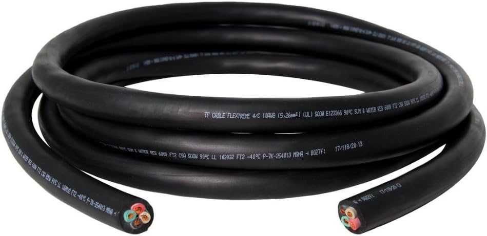 10 Gauge 4 Conductor 25' SOOW Wire V32650