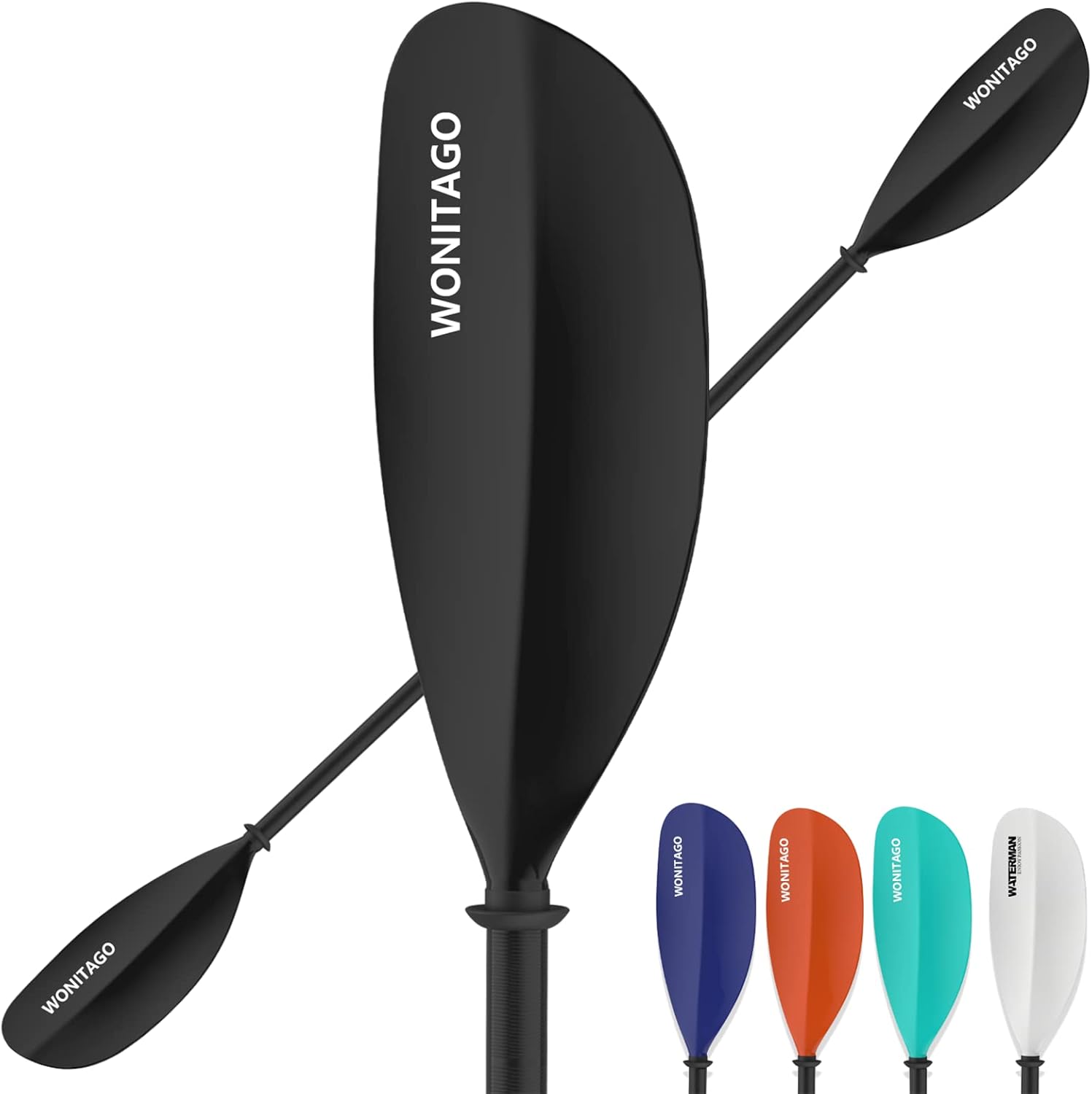 Fiberglass Kayak Paddle with Nylon Blades, 3 Piece, Pack of 2 Q956