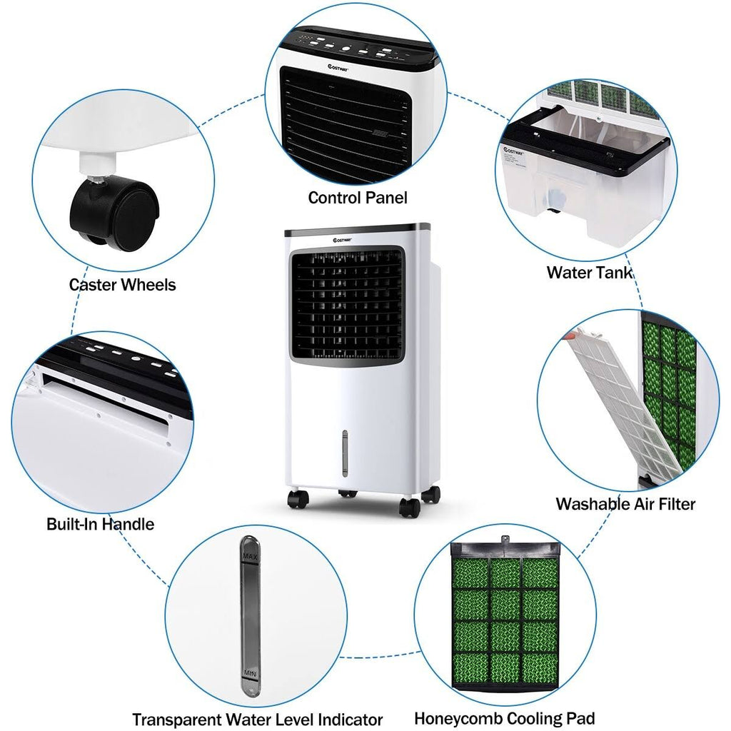 Black Portable Cooler Fan with Remote Control Q868