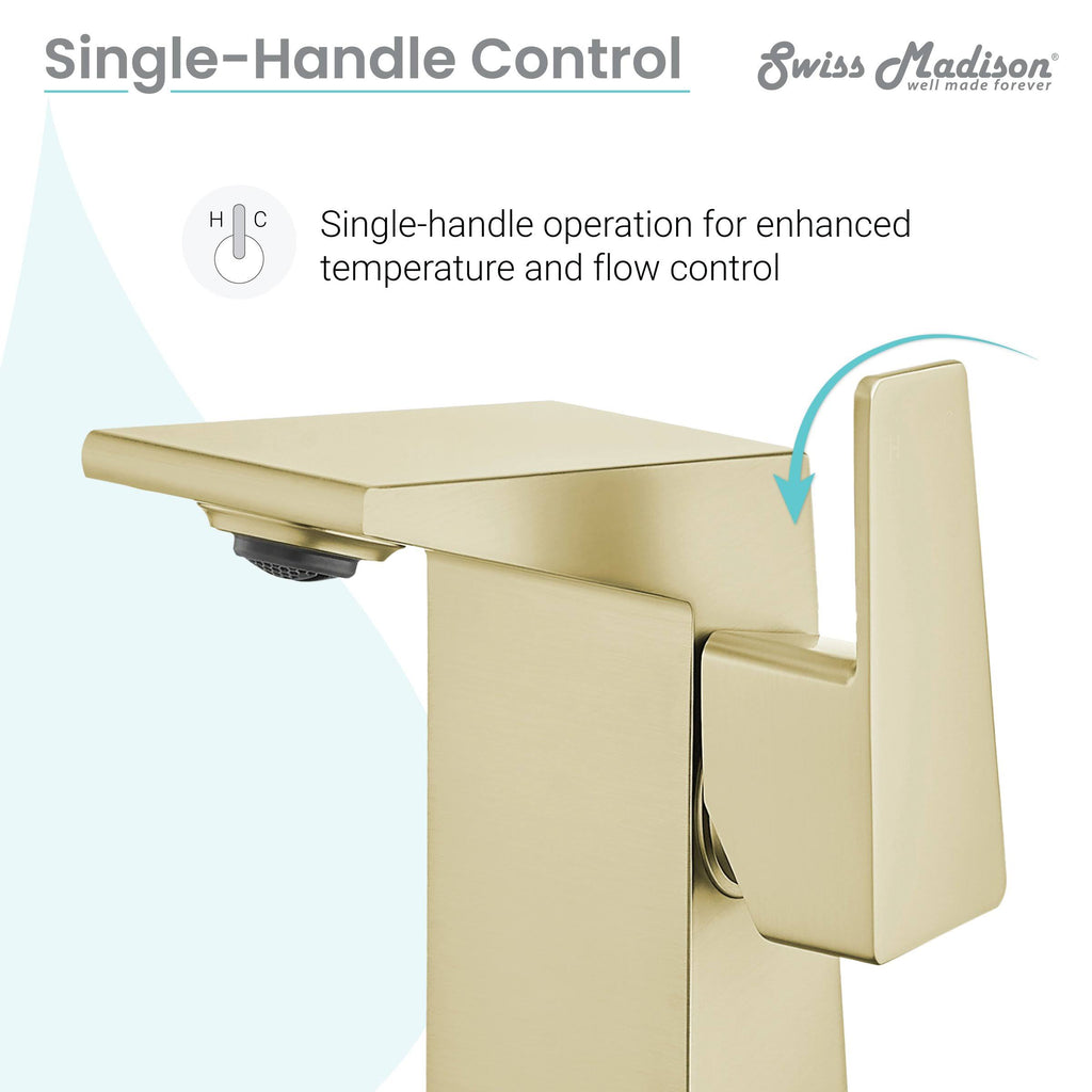 Brushed Gold Single Handle Bathroom Faucet H454