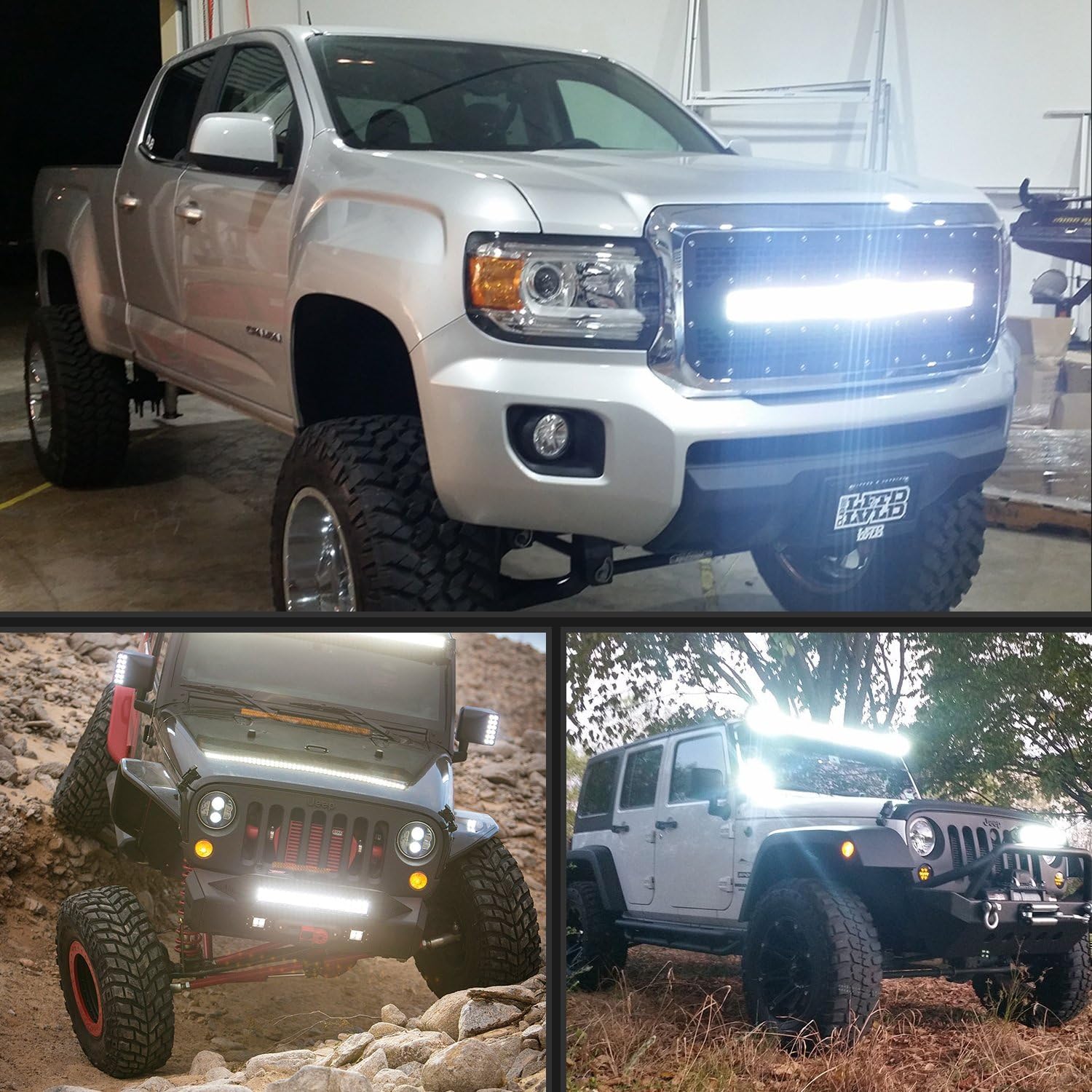 32Inch 378W Triple Row LED Light Bar Flood Spot Combo Pack of 2 H648