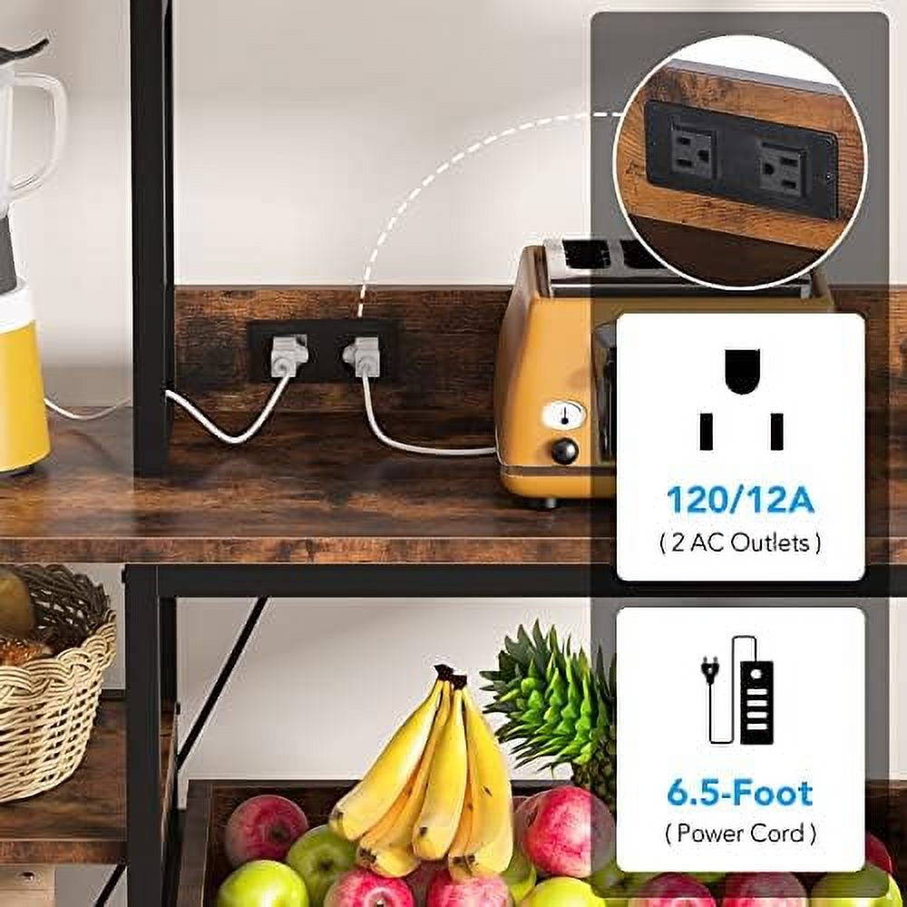 10-Tier Microwave Oven Stand with Power Outlets and Pull-Out Drawer B5303