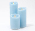 Seaglass Flameless Pillar Candle Set of 3 F325312