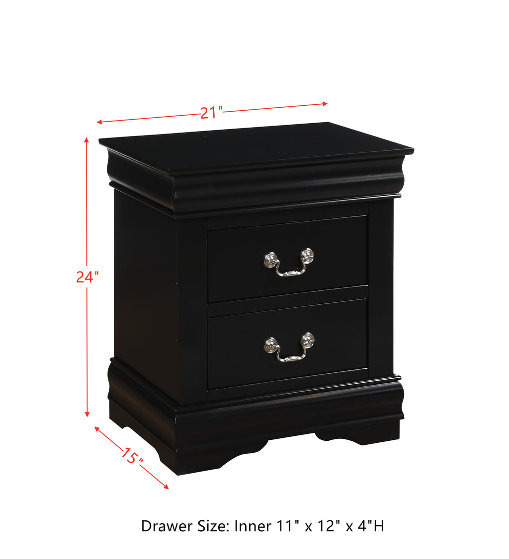 Vintage Wood Nightstand with Drawers F588