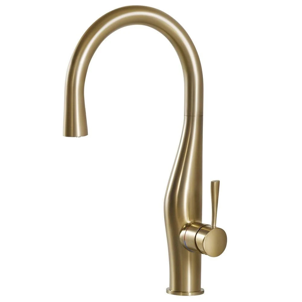 Brushed Brass Hidden Pull Down Kitchen Faucet F837