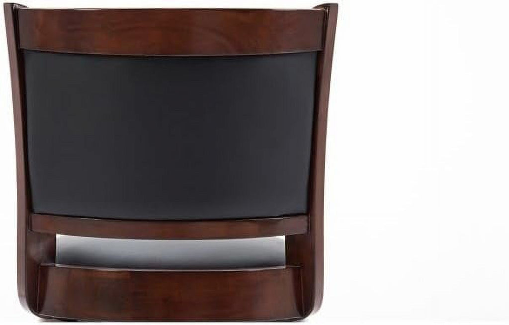 Mid-Century Wood Swivel Stool in Cherry/Black C823